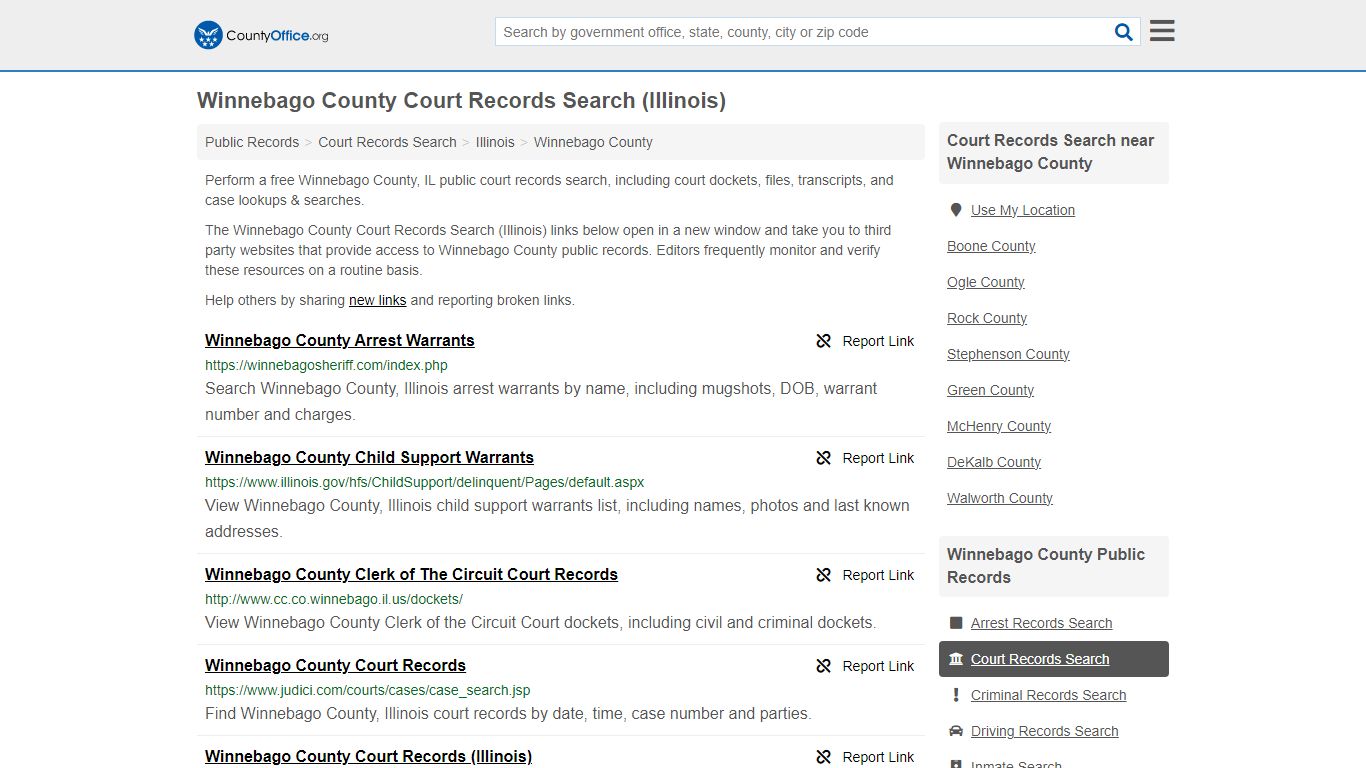 Winnebago County Court Records Search (Illinois) - County Office